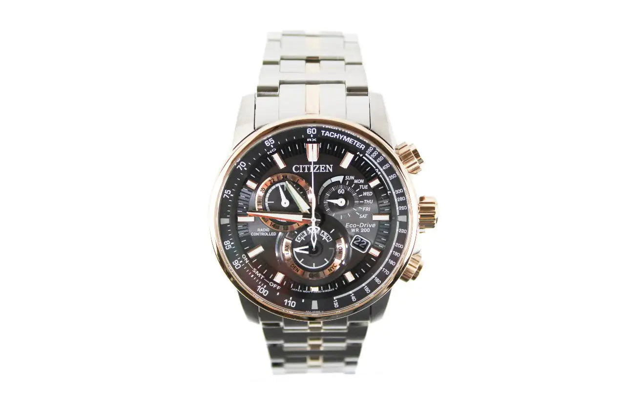 Citizen (AT4126-55E) Eco Drive Mens PCAT Two-Tone Silver Gold Bracelet Watch